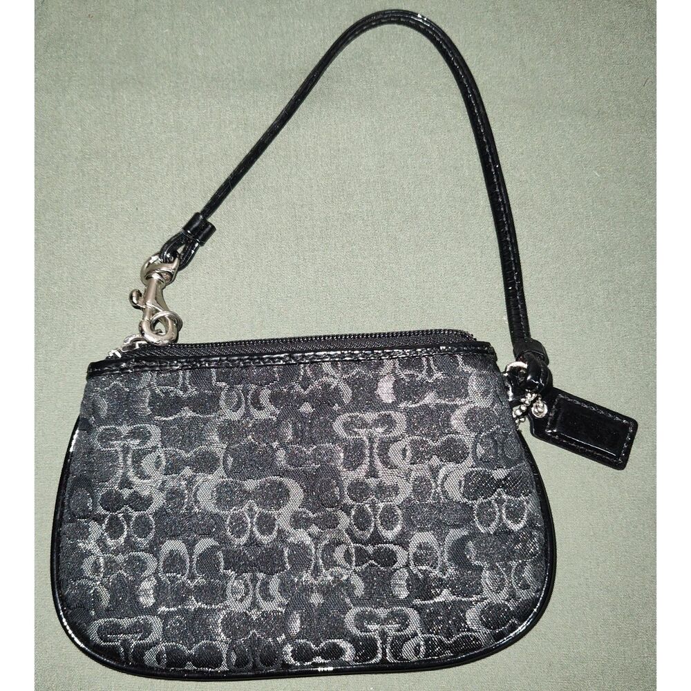 Coach Black Zip Up Wristlet Wallet